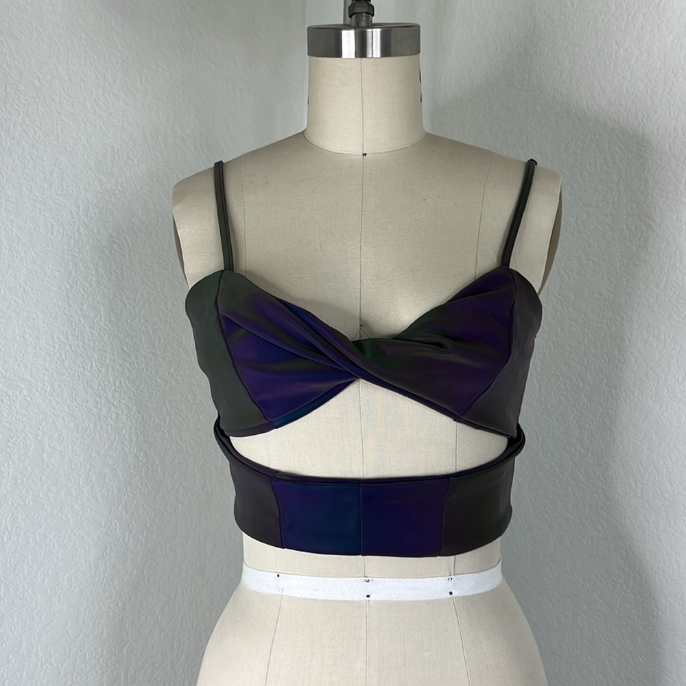 AFRM x REVOLVE iridescent V Neck Cutout Twist Festival Top